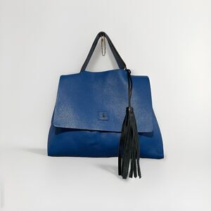 Carbotti Blue Miro Calfskin Leather Handbag Tote Purse Made In Italy